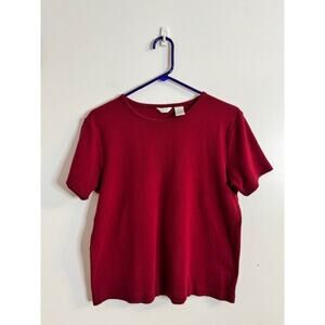 Christopher & Banks T-Shirt- Women's Size L-True Red Color-100% Cotton